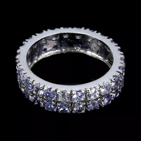 14k WHITE GOLD Round Blue Tanzanite 2.5mm Ring MSRP $525 - Picture 3 of 6